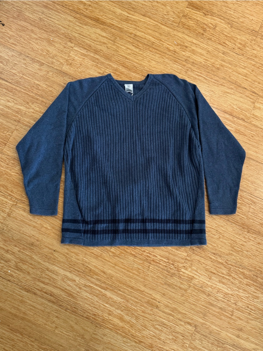Vintage Nike Tennis Navy blue ribbed knit v-neck sweater